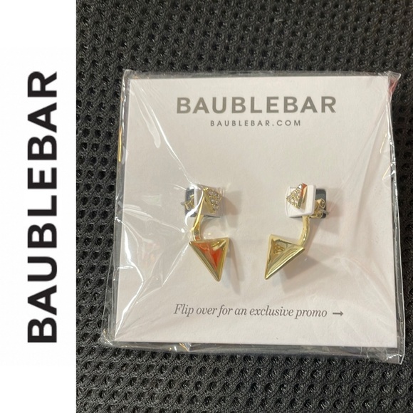 NWT BaubleBar Goldtone Rhinestone Ear Jacket Earrings - Picture 1 of 3